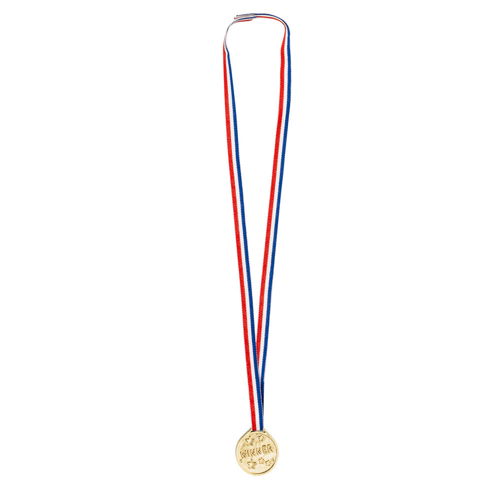 Set de 6 Médailles Winner Dorées avec Couronnes - Accessoire Fête