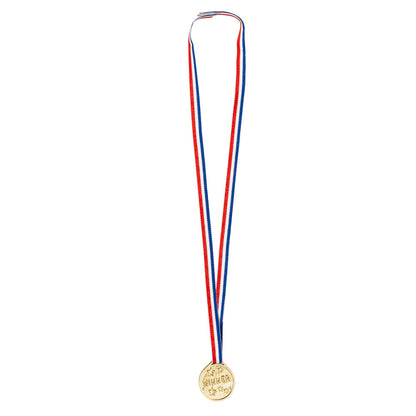 Set de 6 Médailles Winner Dorées avec Couronnes - Accessoire Fête