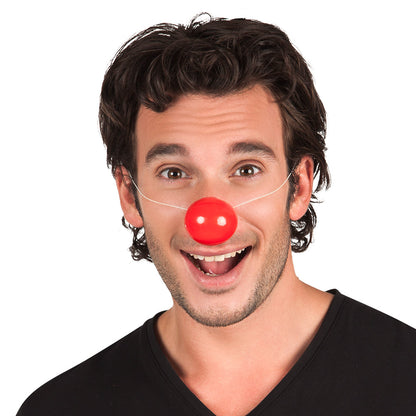 Nez de Clown Rouge avec Elastique - Lot de 6
