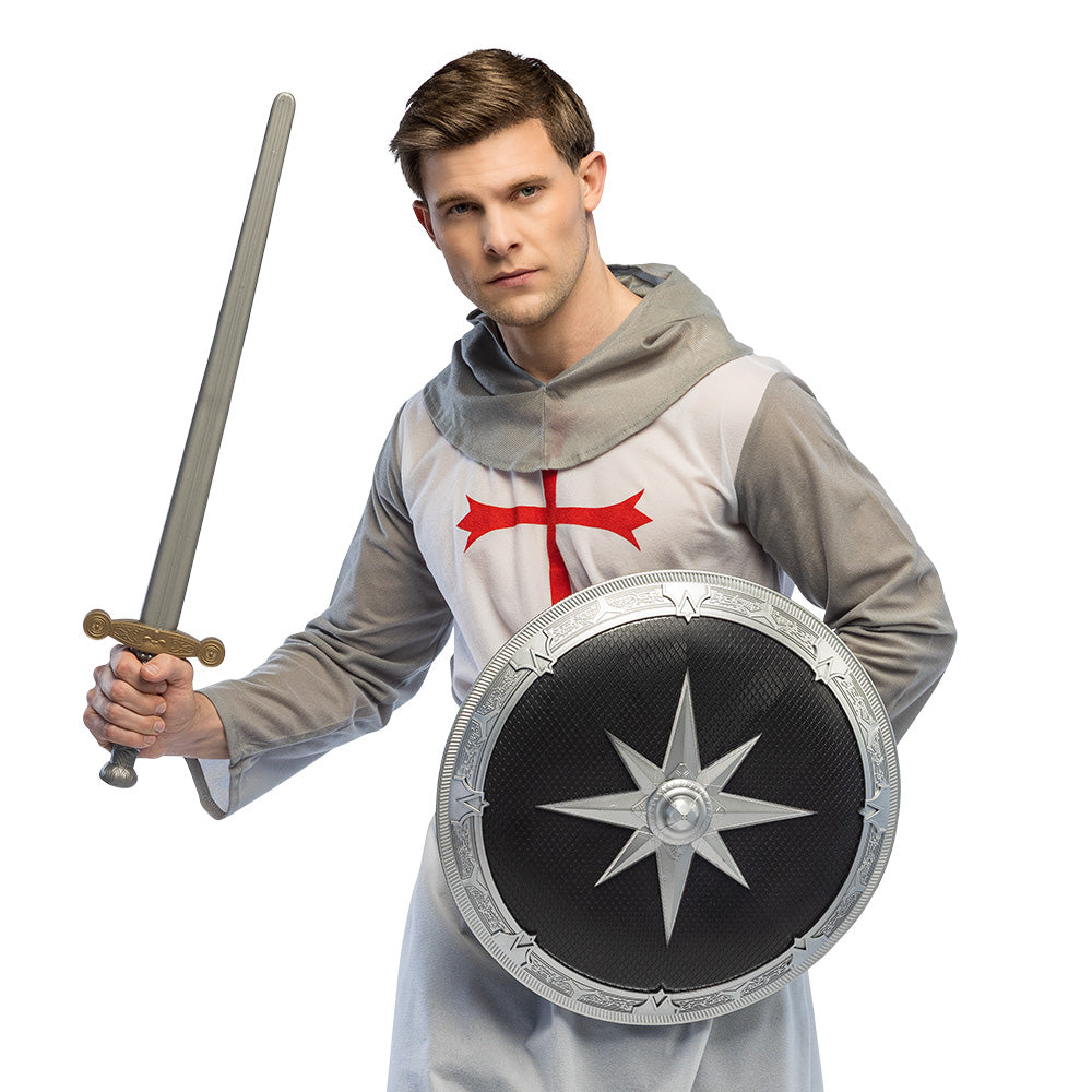 Épée et Bouclier Chevalier Médiéval 65cm - Accessoires Guerrier