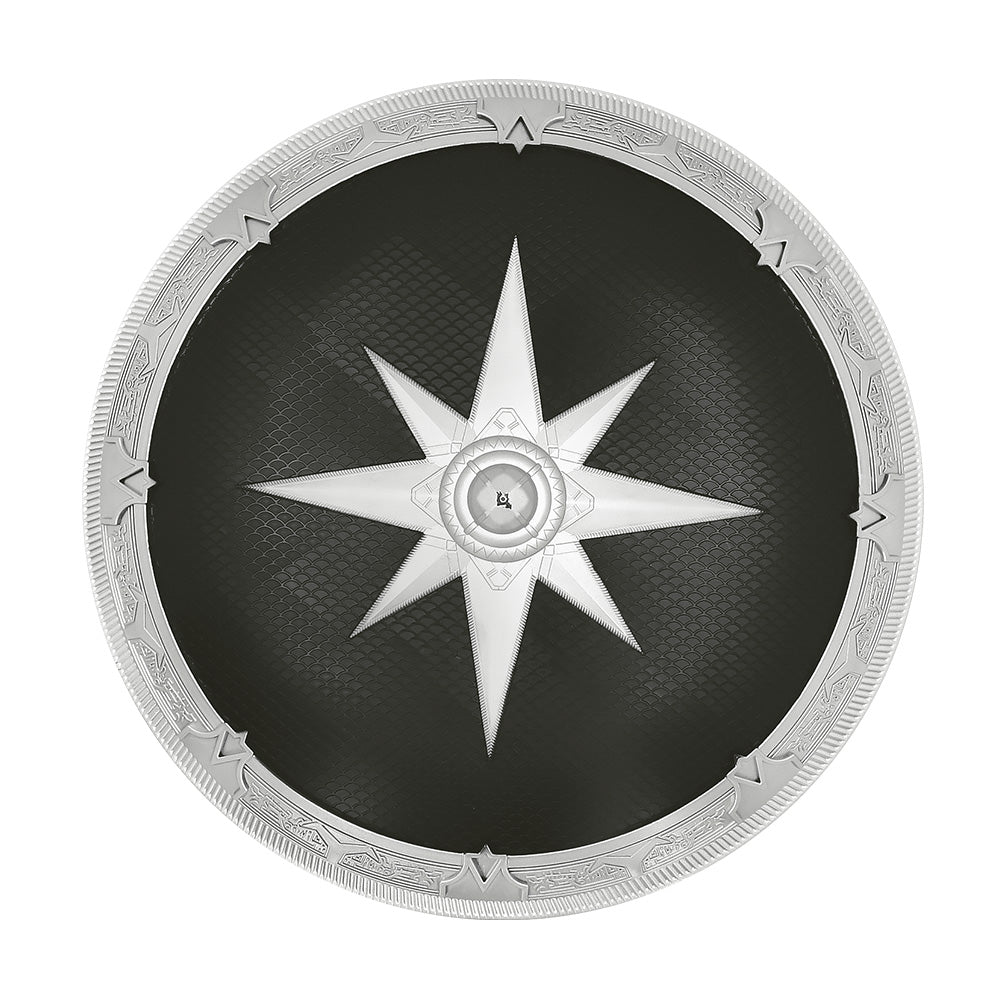Bouclier Héros 8 Pointes Blanc & Noir - Accessoire Déguisement