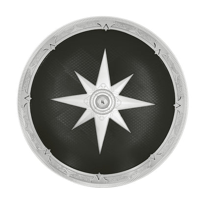 Bouclier Héros 8 Pointes Blanc & Noir - Accessoire Déguisement