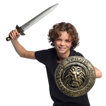 Épée et Bouclier Médiéval Doré - Accessoires de Combat Fantasy