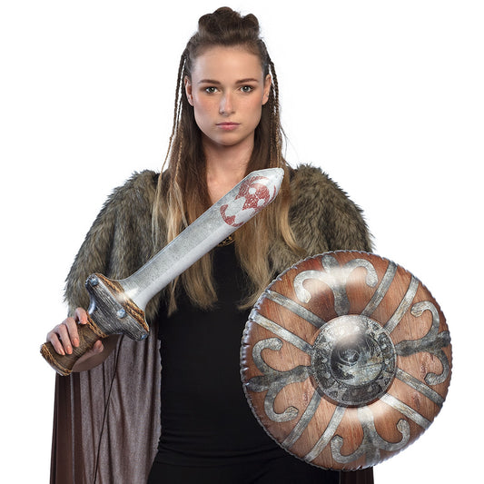 Ensemble Guerrier Viking avec Épée, Bouclier et Cape
