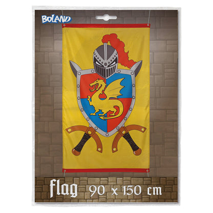 Drapeau Chevalier Dragon Moyen Âge 90x150cm