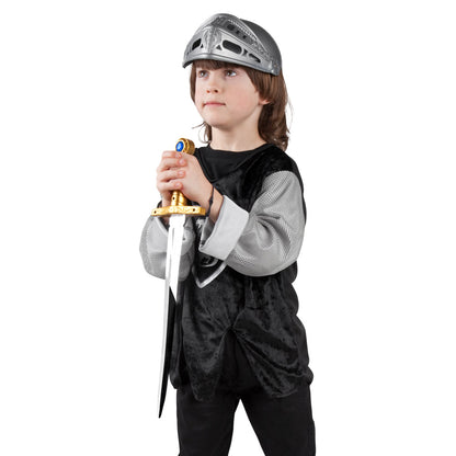 Casque Guerrier Médiéval Enfant - Heaume Chevalier Argent