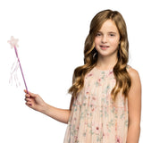 Baguette Magique Étoile Rose Paillettes 35 cm - Accessoire Fée