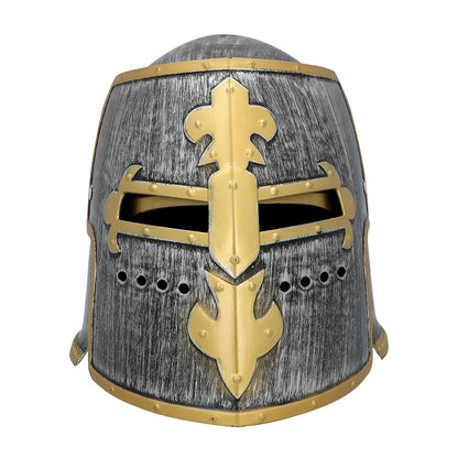 Casque Chevalier Médiéval Noir et Or - Déguisement Adulte