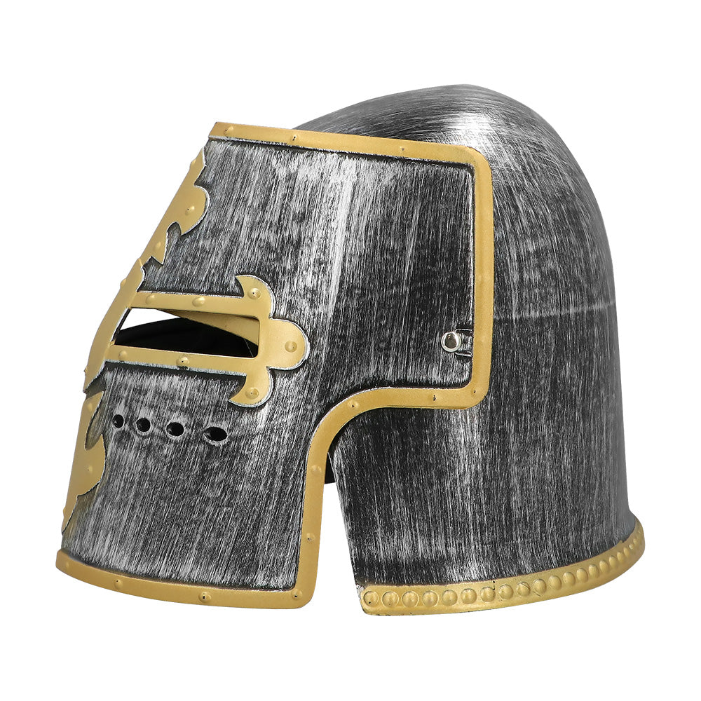 Casque Chevalier Médiéval Noir et Or - Déguisement Adulte