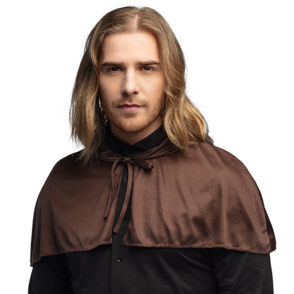 Cape Médiévale Marron avec Capuche - Déguisement Historique