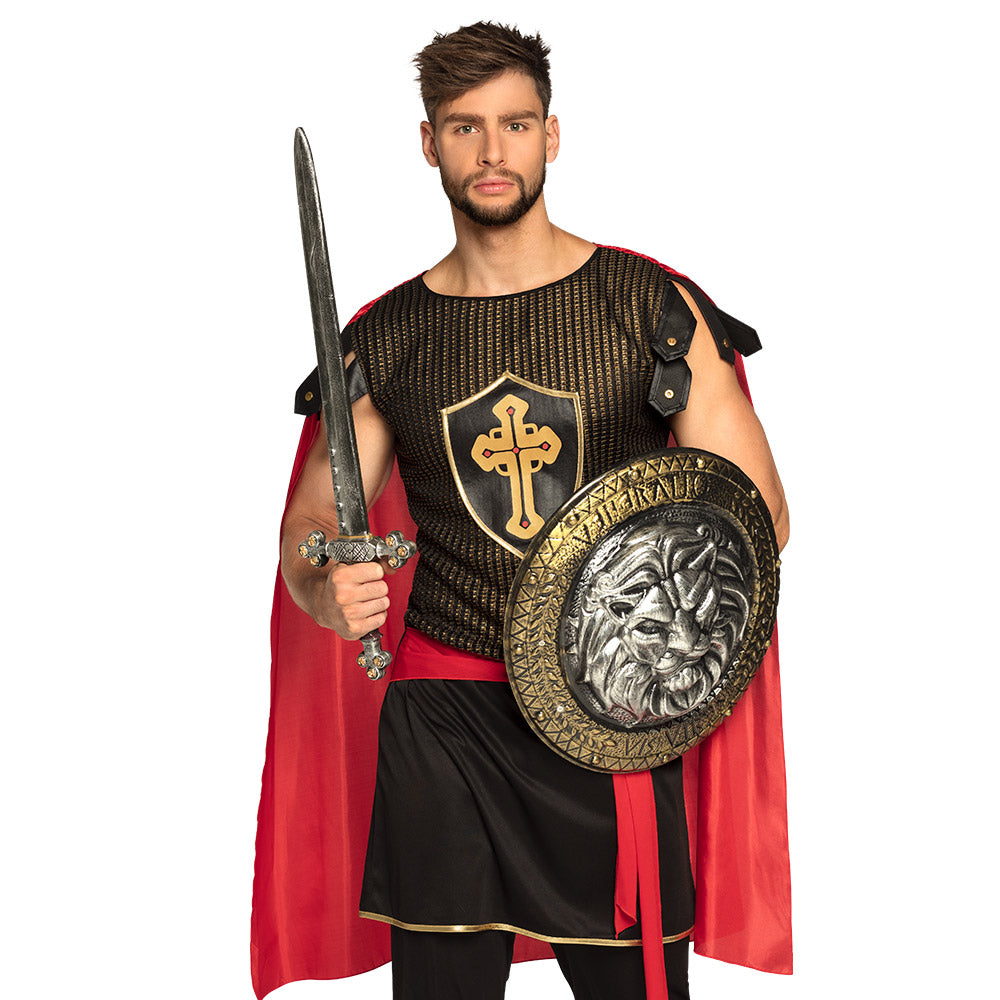 Costume Guerrier Chevalier Medieval avec Epee et Bouclier
