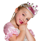 Couronne Happy Birthday Fille Paillettes Rose et Argent