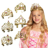 Couronnes de Princesse Dorées - 6 Modèles Assortis pour Enfants