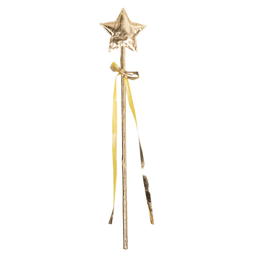 Baguette Magique Étoile Dorée avec Ruban - Accessoire Princesse