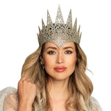 Couronne Royale Ornementale Argentée - Diadème de Reine Élégant