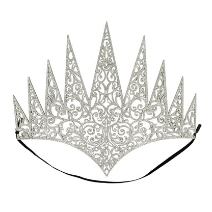 Couronne Royale Ornementale Argentée - Diadème de Reine Élégant