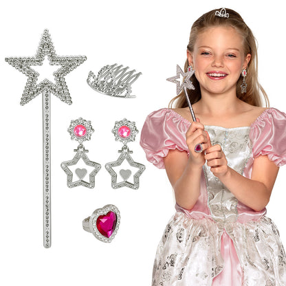 Coffret Accessoires Princesse - Baguette, Tiare, Boucles d'Oreilles, Bague