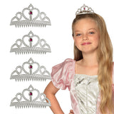 Diadème Princesse Enfant Argenté Strass Rose