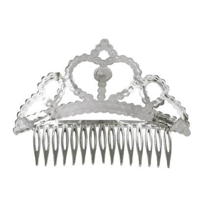 Diadème Princesse Enfant Argenté Strass Rose