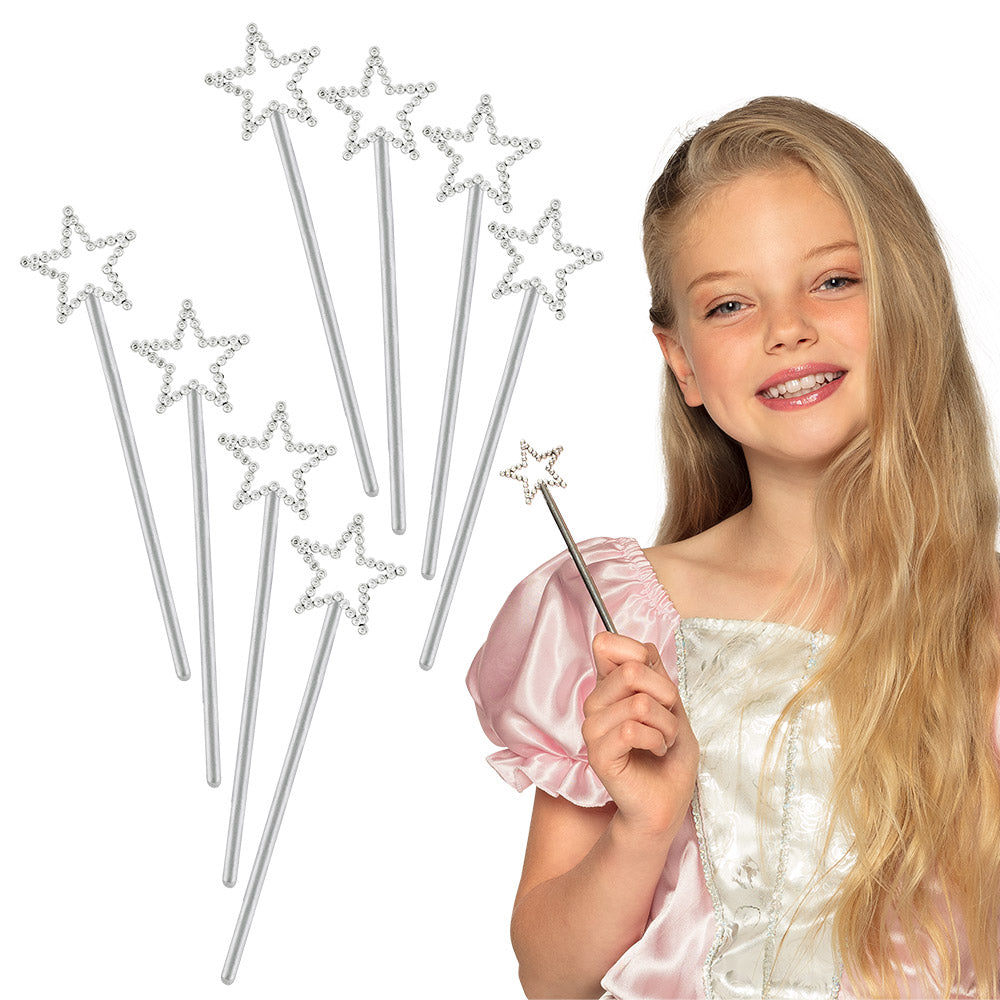 Lot 10 Baguettes Magiques Étoiles Paillettes - Déguisement Fée Princesse
