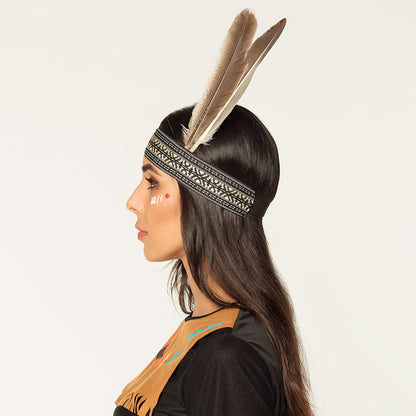 Bandeau Indien avec Plumes - Accessoire Déguisement Cowboy