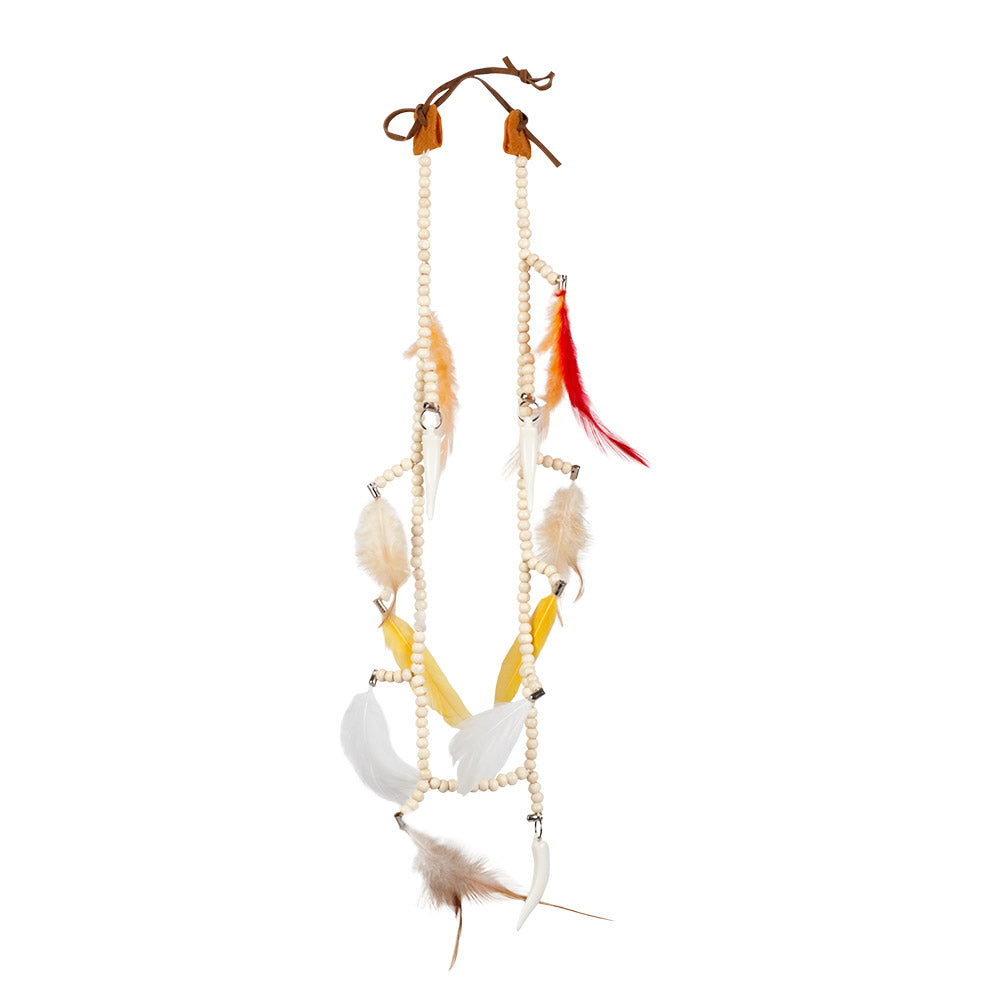 Collier Indien avec Plumes Multicolores - Accessoire Déguisement