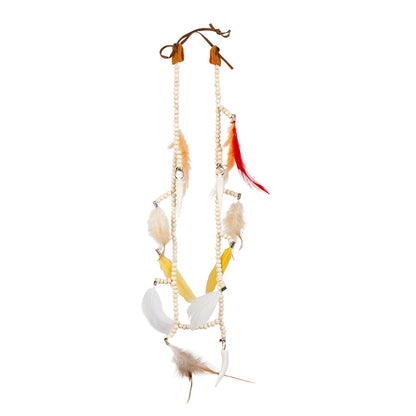 Collier Indien avec Plumes Multicolores - Accessoire Déguisement