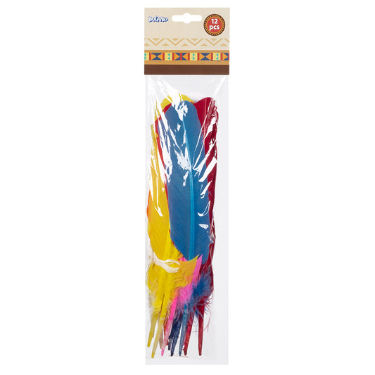Plumes Colorées Décoratives - Lot de 12 Plumes Assorties