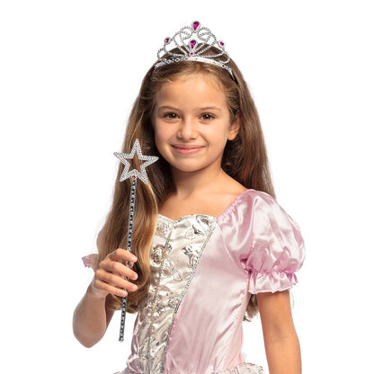 Tiare Princesse Strass avec Baguette Magique - Costume Enfant