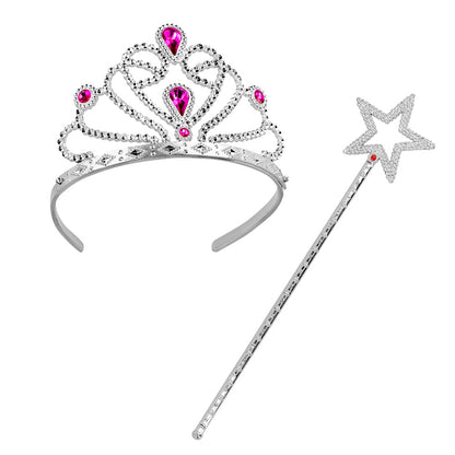 Tiare Princesse Strass avec Baguette Magique - Costume Enfant