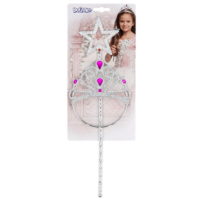 Tiare Princesse Strass avec Baguette Magique - Costume Enfant