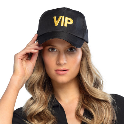 Casquette VIP Noire avec Logo Doré - Accessoire Soirée