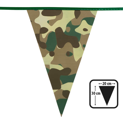 Guirlande Fanions Camouflage 4m - Décoration Militaire
