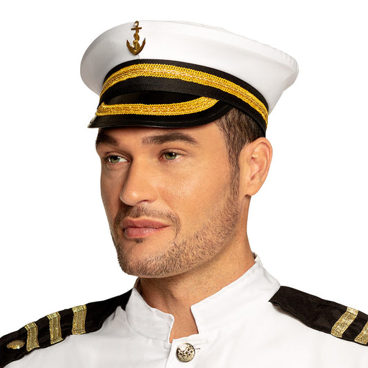 Costume Marin Blanc & Or - Casquette Ancre Marine Officier