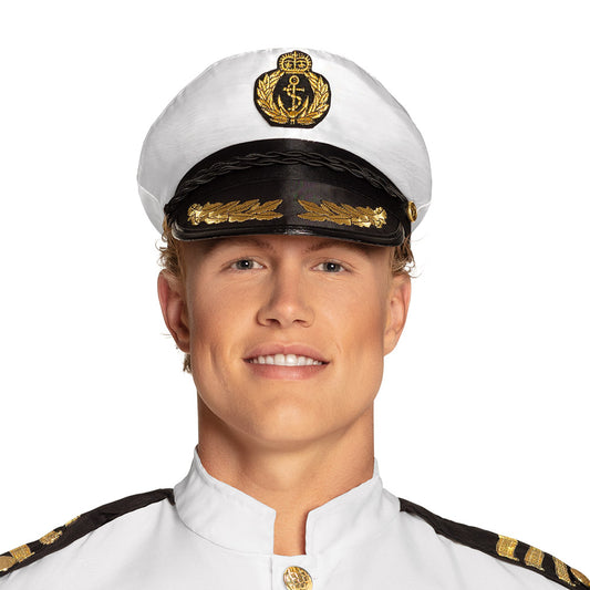 Casquette Officier Marine Blanc et Or - Accessoire Déguisement