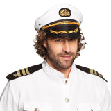 Casquette Capitaine Marin Blanc et Or - Déguisement Officier