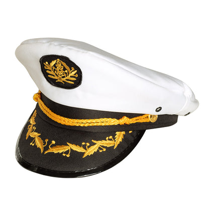 Casquette Capitaine Marin Blanc et Or - Déguisement Officier
