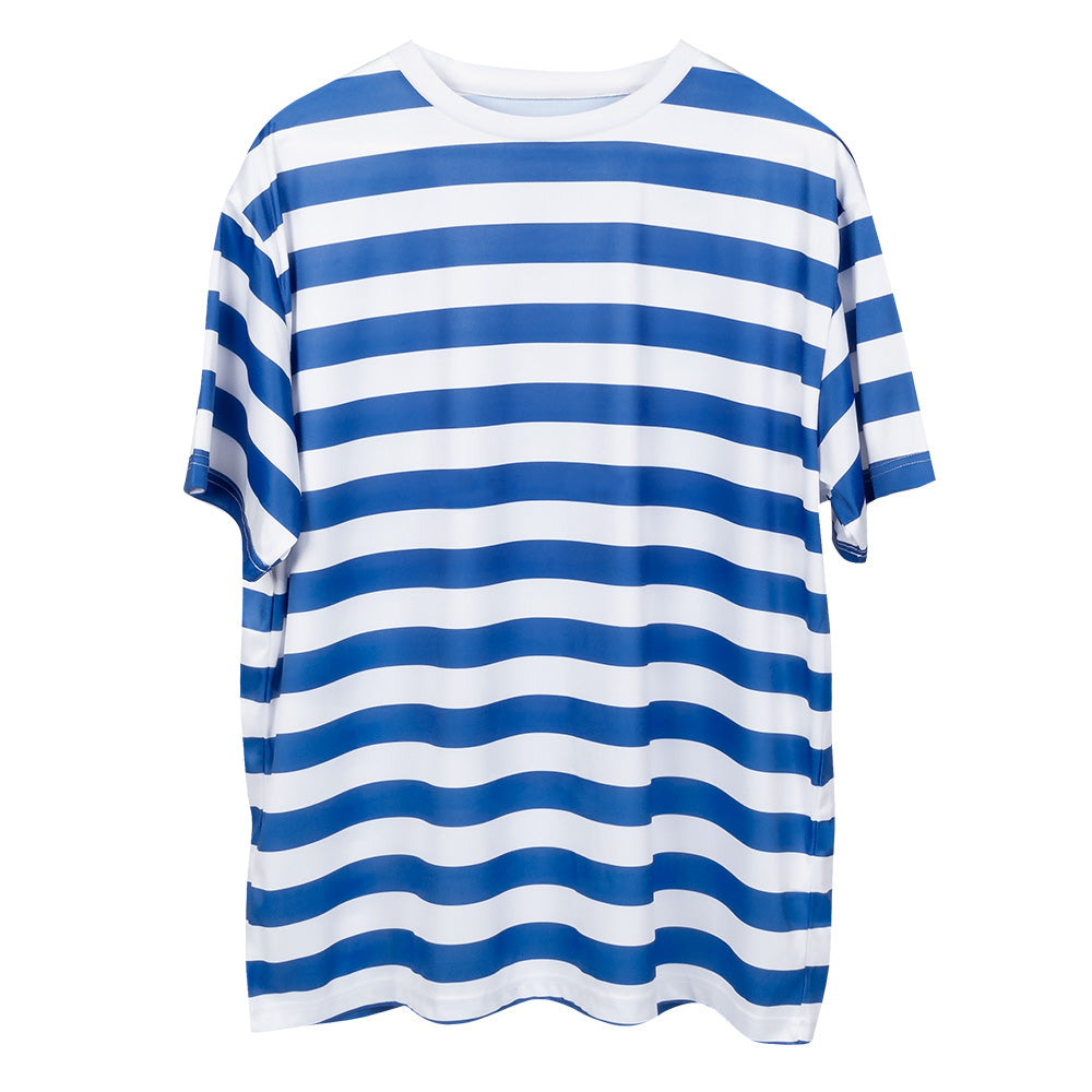 Déguisement Marin Complet T-Shirt Rayé + Chapeau Blanc