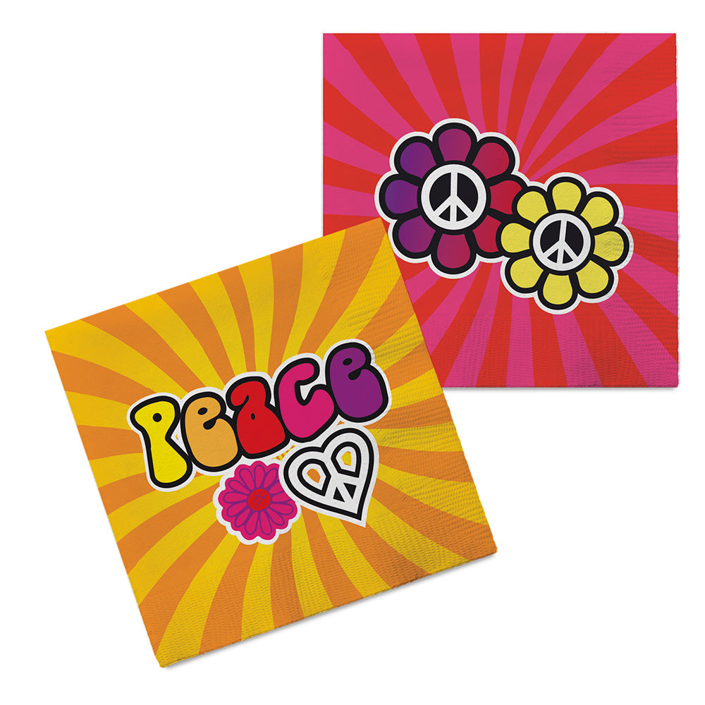 Toile Hippie Peace Love - Décoration Rétro Années 70