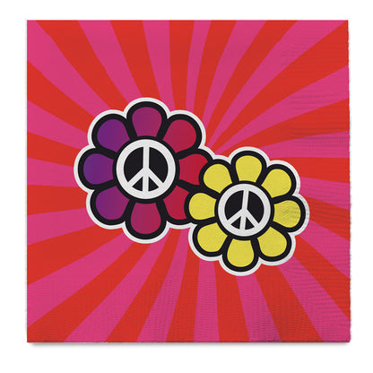 Toile Hippie Peace Love - Décoration Rétro Années 70