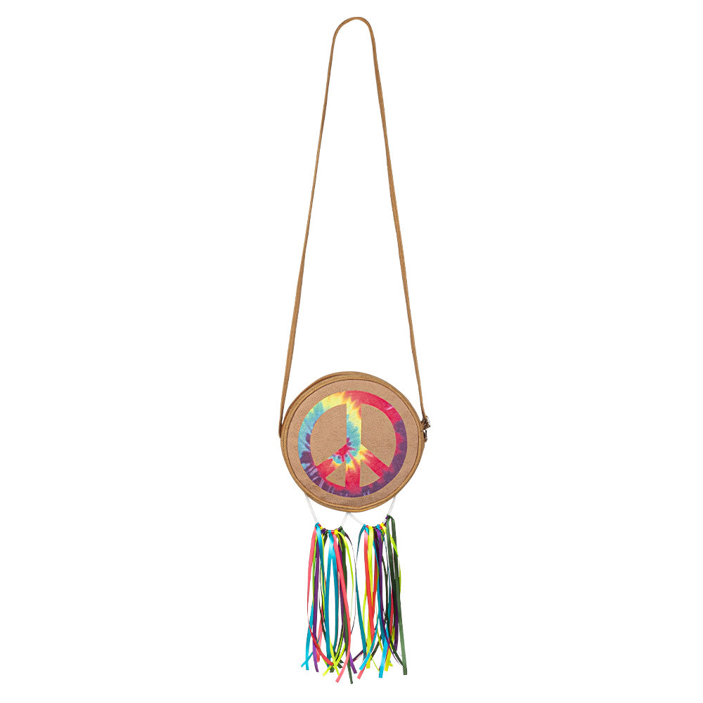 Sac Bandoulière Hippie Peace & Love avec Franges Colorées