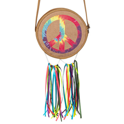 Sac Bandoulière Hippie Peace & Love avec Franges Colorées