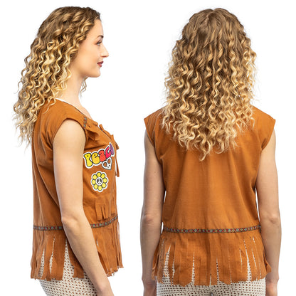 Gilet Hippie Peace and Love - Déguisement Années 70