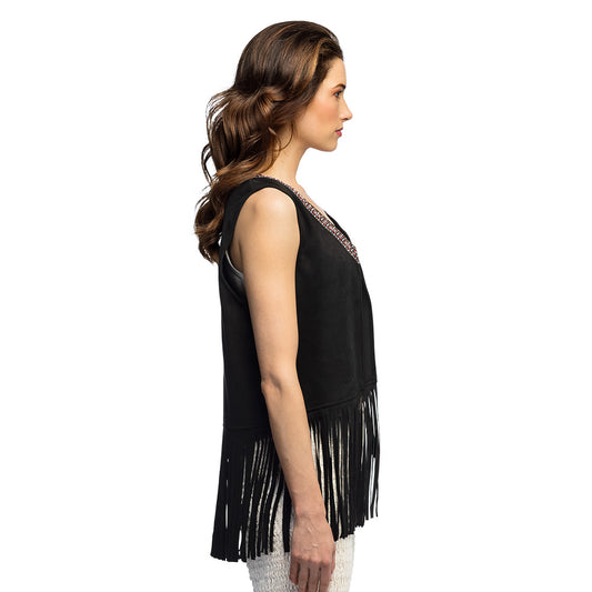 Gilet Frangé Noir Adulte - Accessoire Disco et Années 70