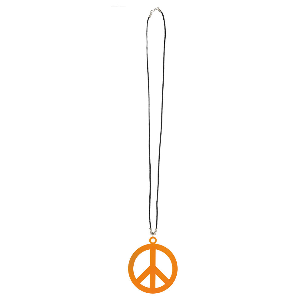 Collier Pendentif Peace and Love Symbole Paix - Accessoire Années 70