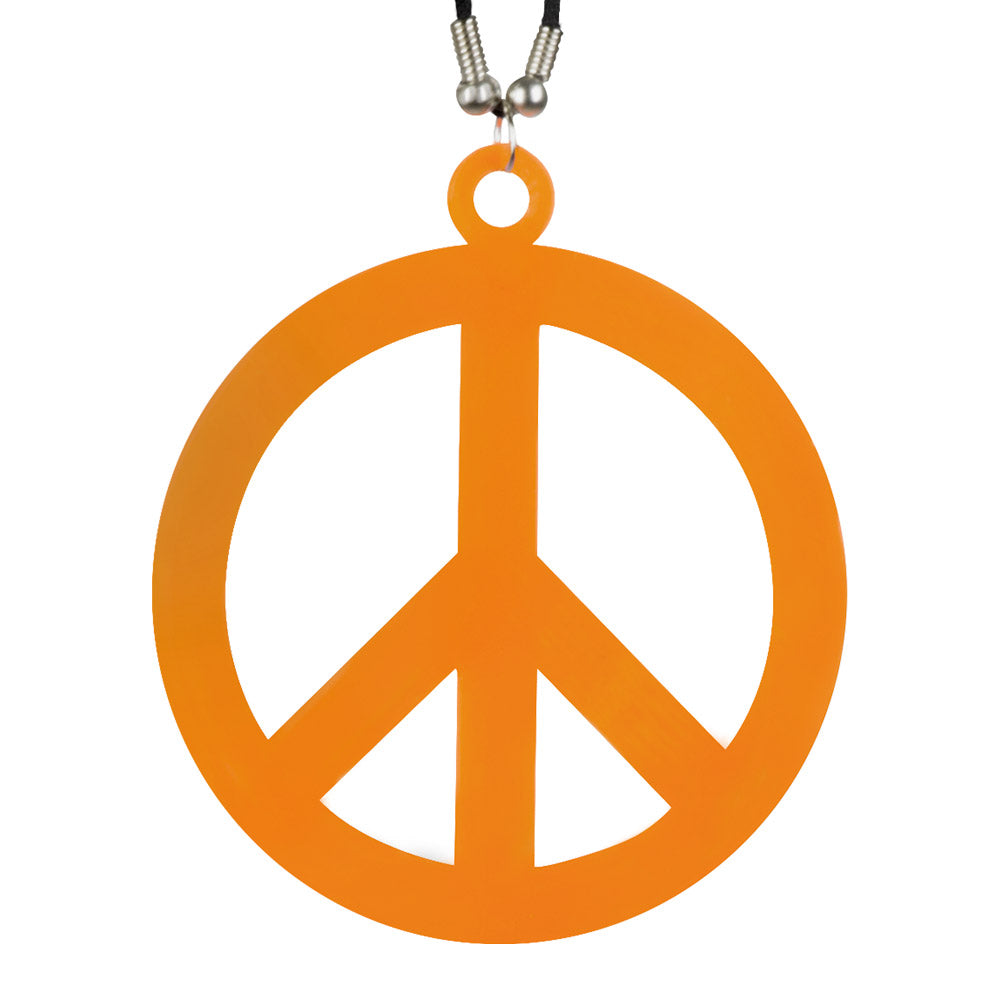 Collier Pendentif Peace and Love Symbole Paix - Accessoire Années 70