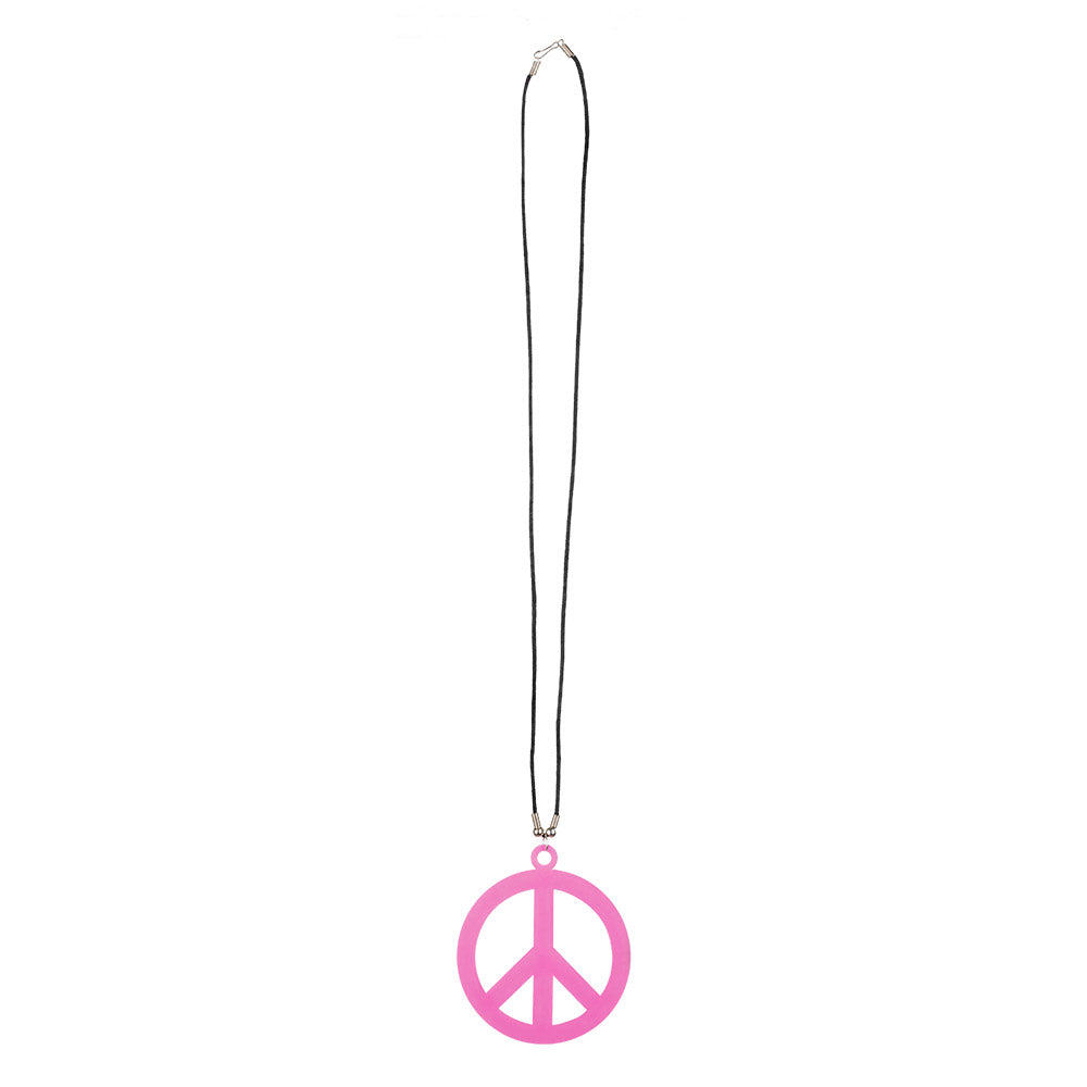 Collier Pendentif Peace and Love Symbole Paix - Accessoire Années 70