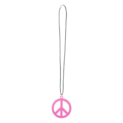 Collier Pendentif Peace and Love Symbole Paix - Accessoire Années 70
