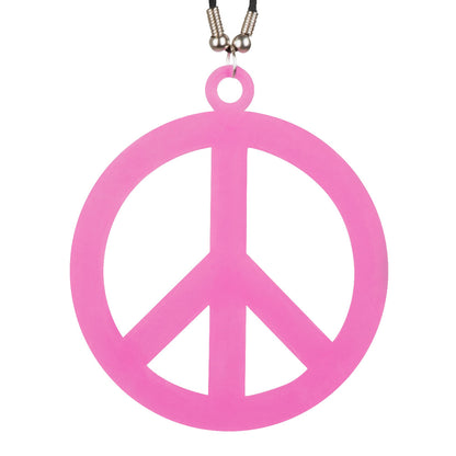 Collier Pendentif Peace and Love Symbole Paix - Accessoire Années 70