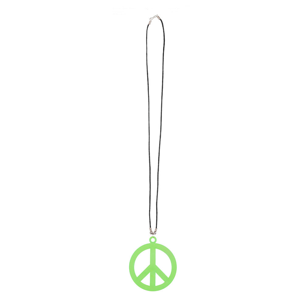Collier Pendentif Peace and Love Symbole Paix - Accessoire Années 70